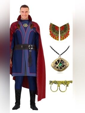 Doctor Strange Cosplay Costume Set,Men size Small (170)